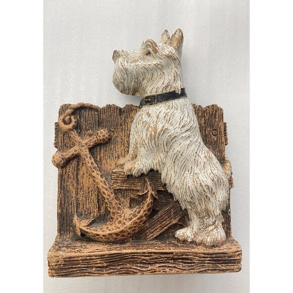 VTG Syroco White Tan Scotty Scottie Scottish Terrier Dog Brush Holder (no brush) - Picture 2 of 11